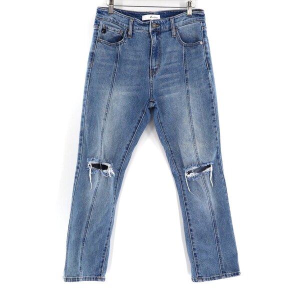 Kancan Marley High Rise Slim Straight Jeans Women 9/28 Blue Work Casual Chic Mod - Picture 3 of 16